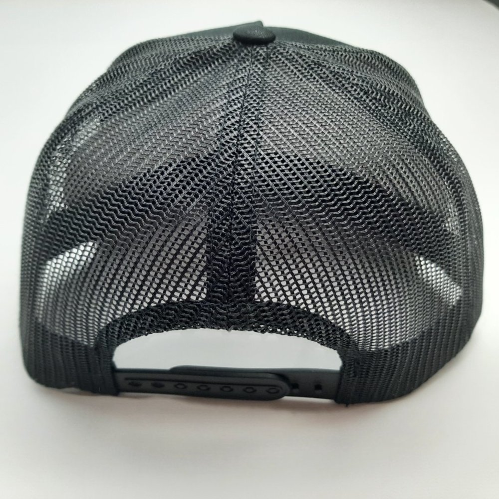 Tesla Flat Bill Embroidered Mesh Snapback Cap Hat Black - Picture 4 of 4